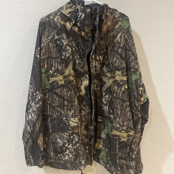 10X Brand Camo Jacket Mossy Oak Break Up Infinity Hooded Hunting Coat Men XL - Picture 1 of 16